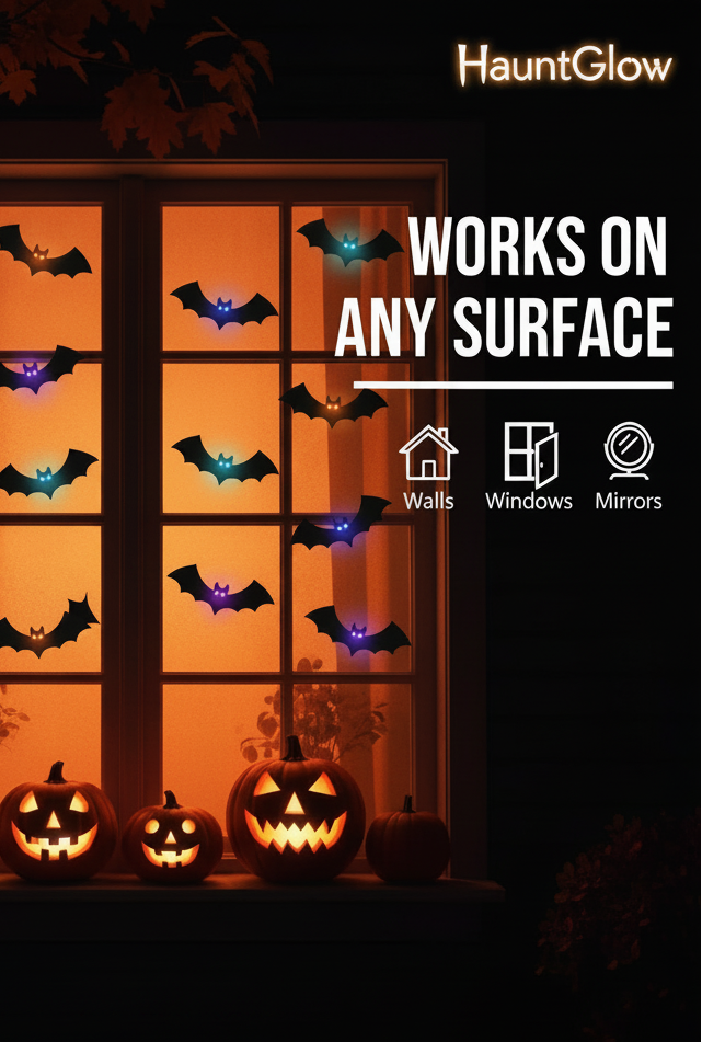 3D LED Bat Wall Decorations — HauntGlow™ Halloween Decor (12PCS)