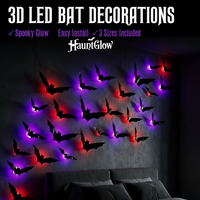 3D LED Bat Wall Decorations — HauntGlow™ Halloween Decor (12PCS)