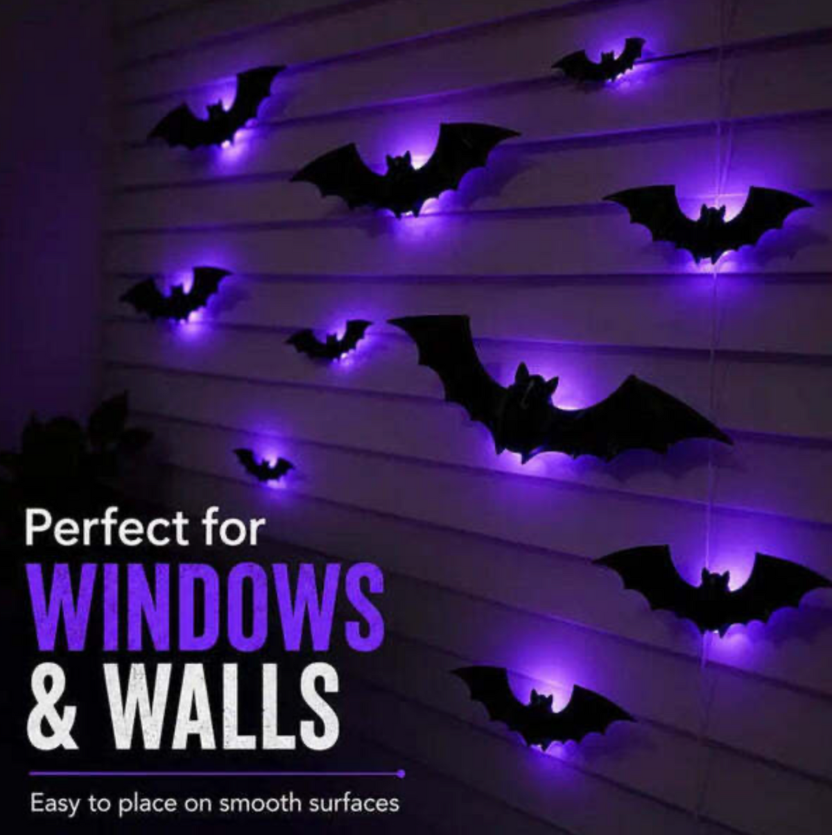 3D LED Bat Wall Decorations — HauntGlow™ Halloween Decor (12PCS)